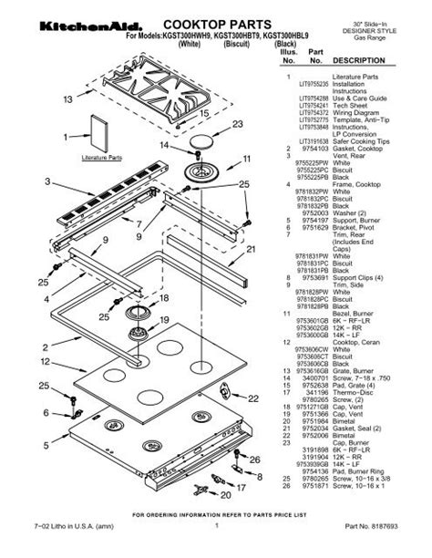 whirlpool stove top parts gas